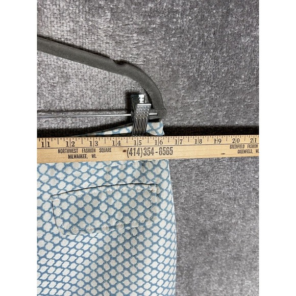 Ann Taylor Lined Front Vent Skirt Womens Size 10 Blue Geometric‎ Back Zip - Picture 7 of 8